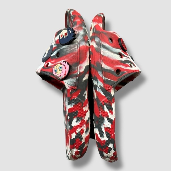 Crocs Classic Marbled Slides Naruto Charms Red Black White Unisex M7 W9 main image 8